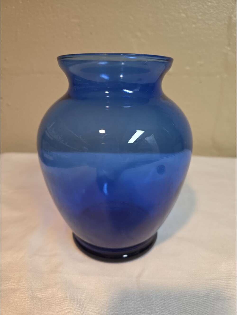 Cobalt Blue Art Glass Vase Flared Top 7.5" Tall